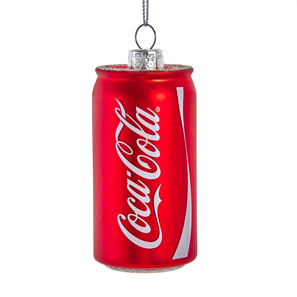 Coca-Cola Can Glass Ornament 3.25"