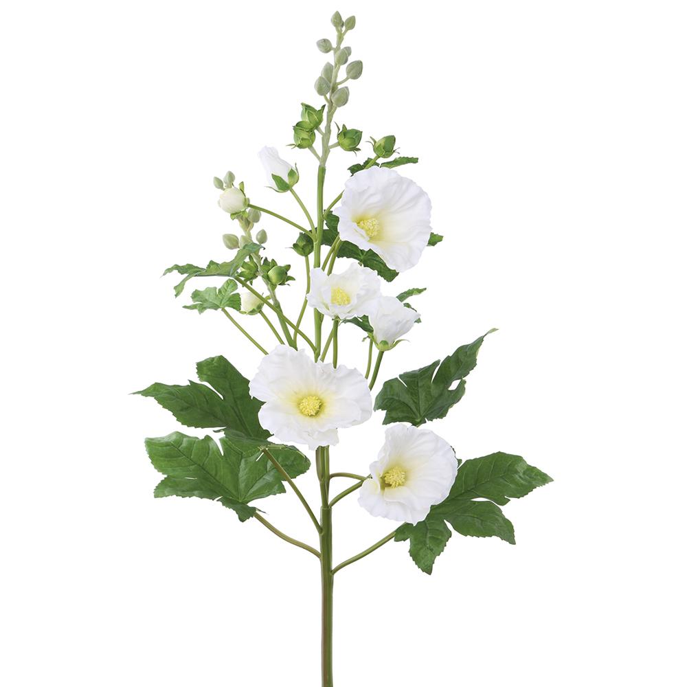 Hollyhock Spray White 33"