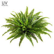 UV Protected Boston Fern Bush with 67 Fronds Green 26"
