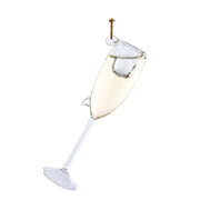 Champagne Glass Ornament 4.25"