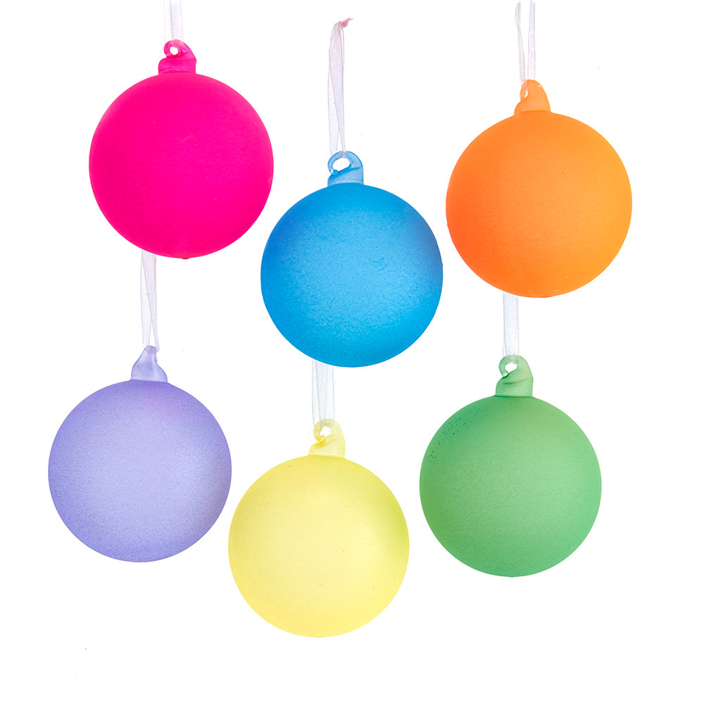 Psychedelic Glow In The Dark Ball Ornaments 80 mm Set of 6