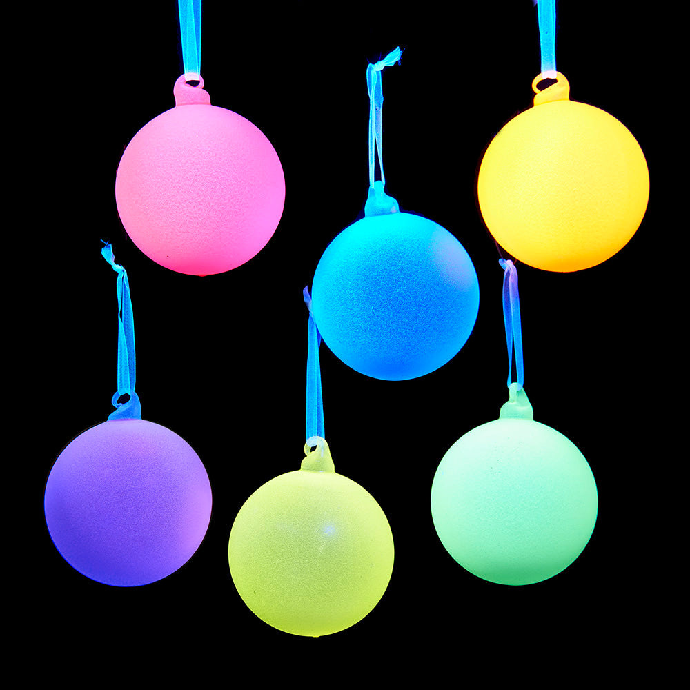 Psychedelic Glow In The Dark Ball Ornaments 80 mm Set of 6