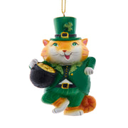 Irish Cat Resin Ornament 3.65"