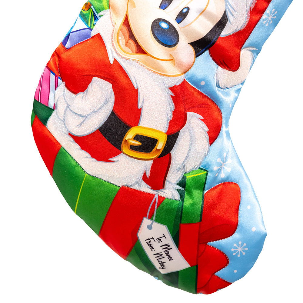 Disney Santa Mickey Mouse Stocking With Plush Cuff 18"