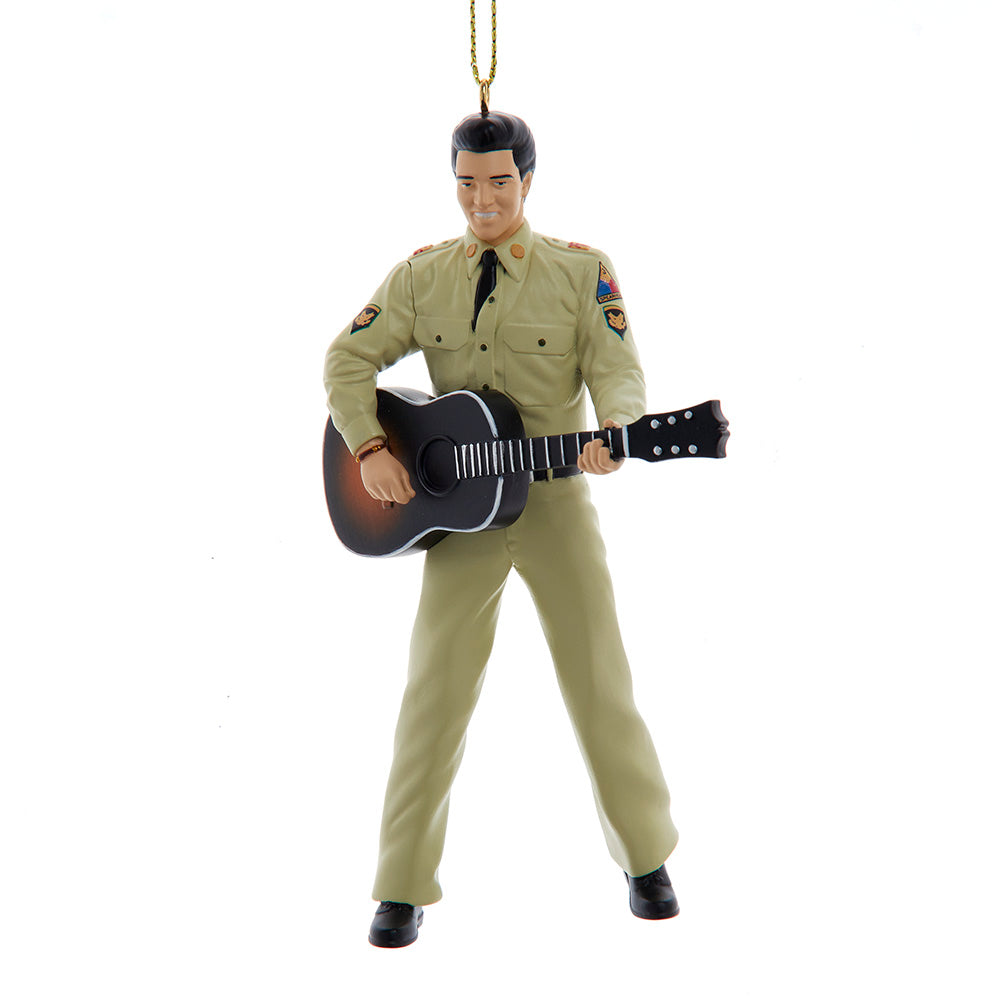 Elvis GI Blues Resin Ornament 5.25 Inches