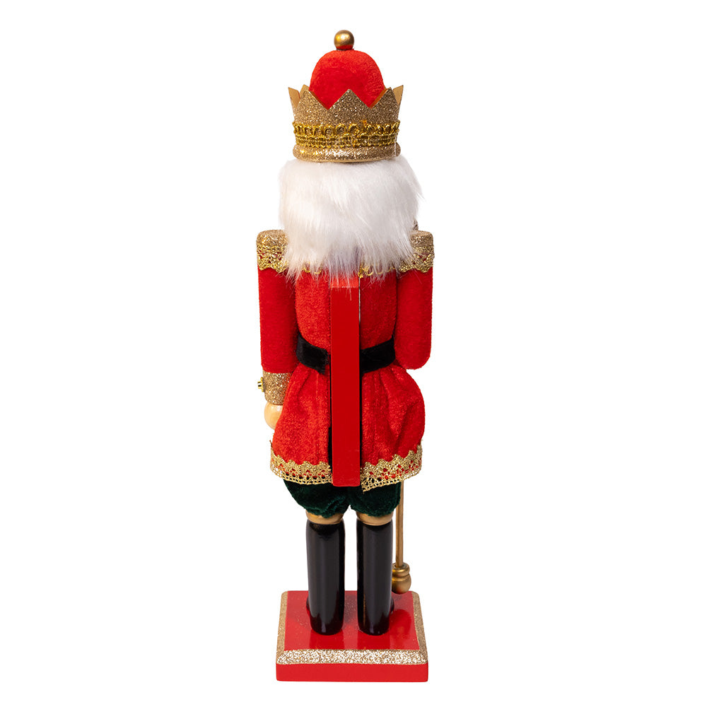 Regal Red and Green King Wooden Nutcracker 15"
