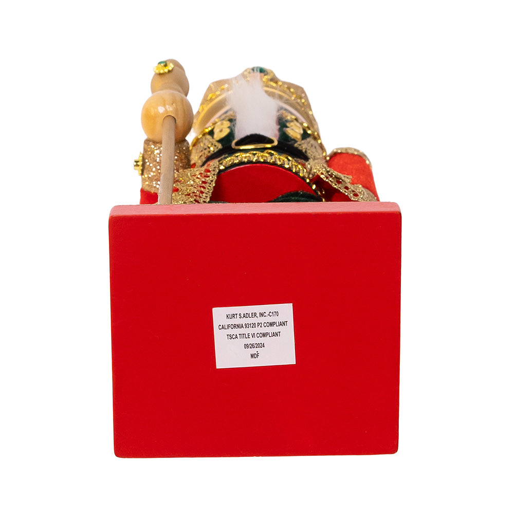 Regal Red and Green King Wooden Nutcracker 15"
