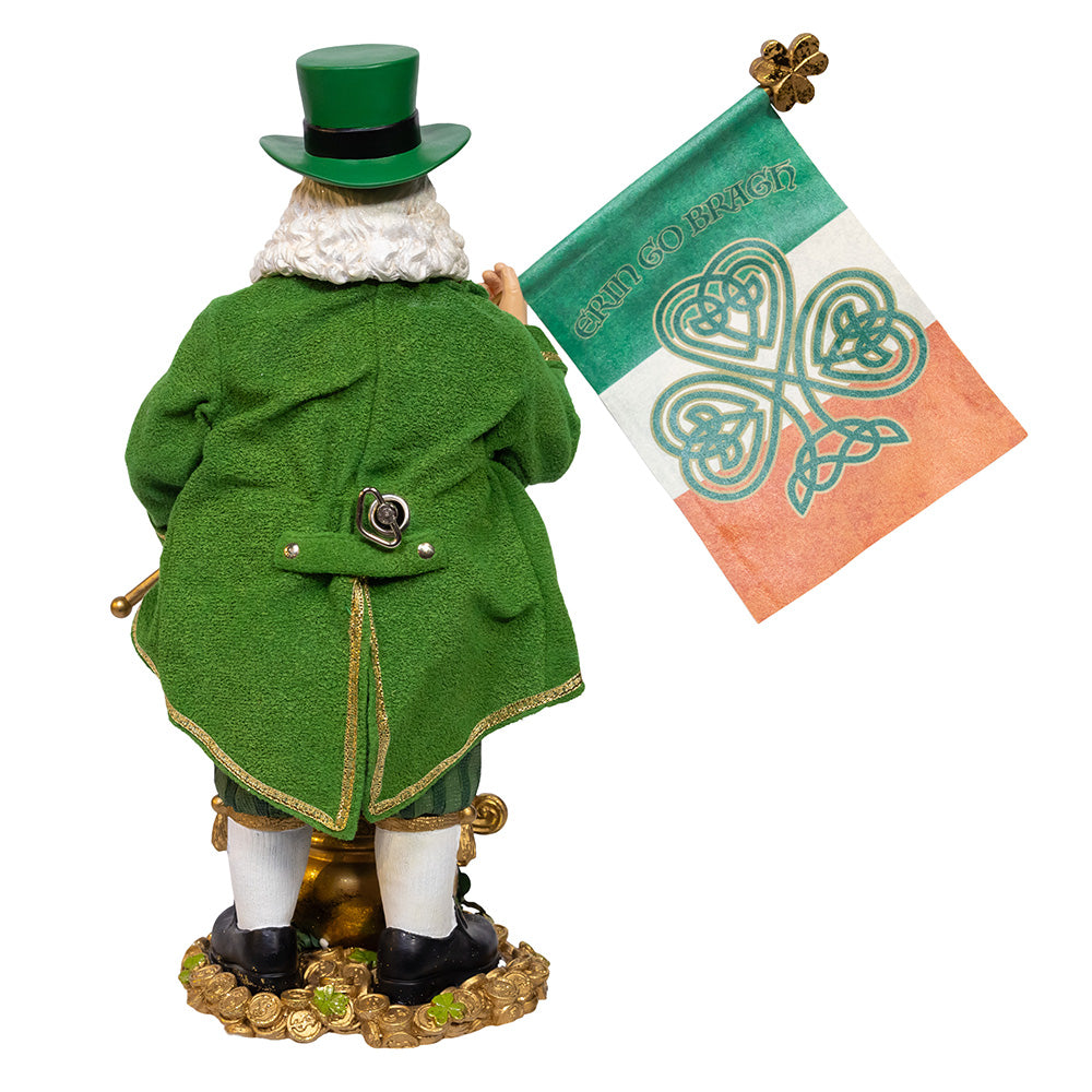 Fabriche Musical Irish Santa with Flag 11"