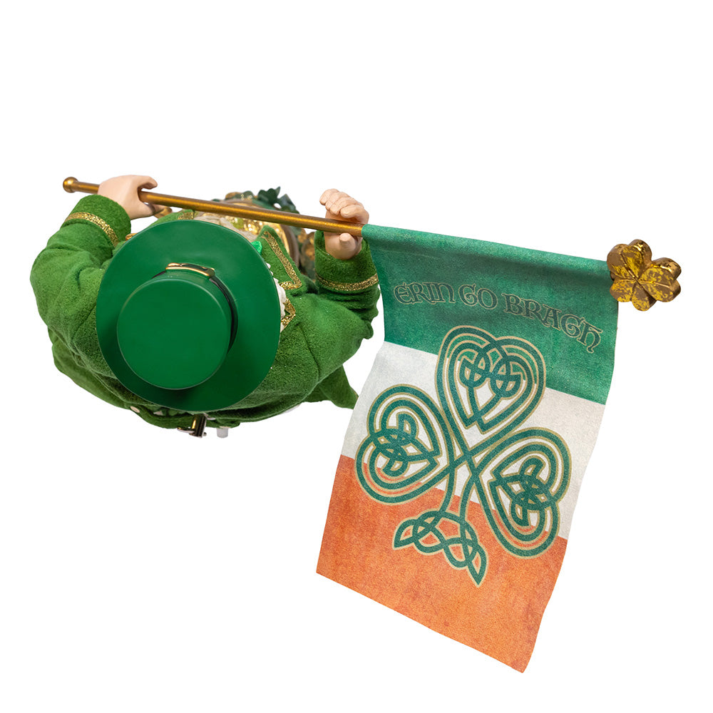 Fabriche Musical Irish Santa with Flag 11"