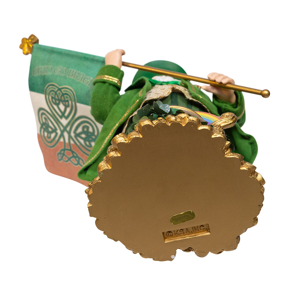 Fabriche Musical Irish Santa with Flag 11"