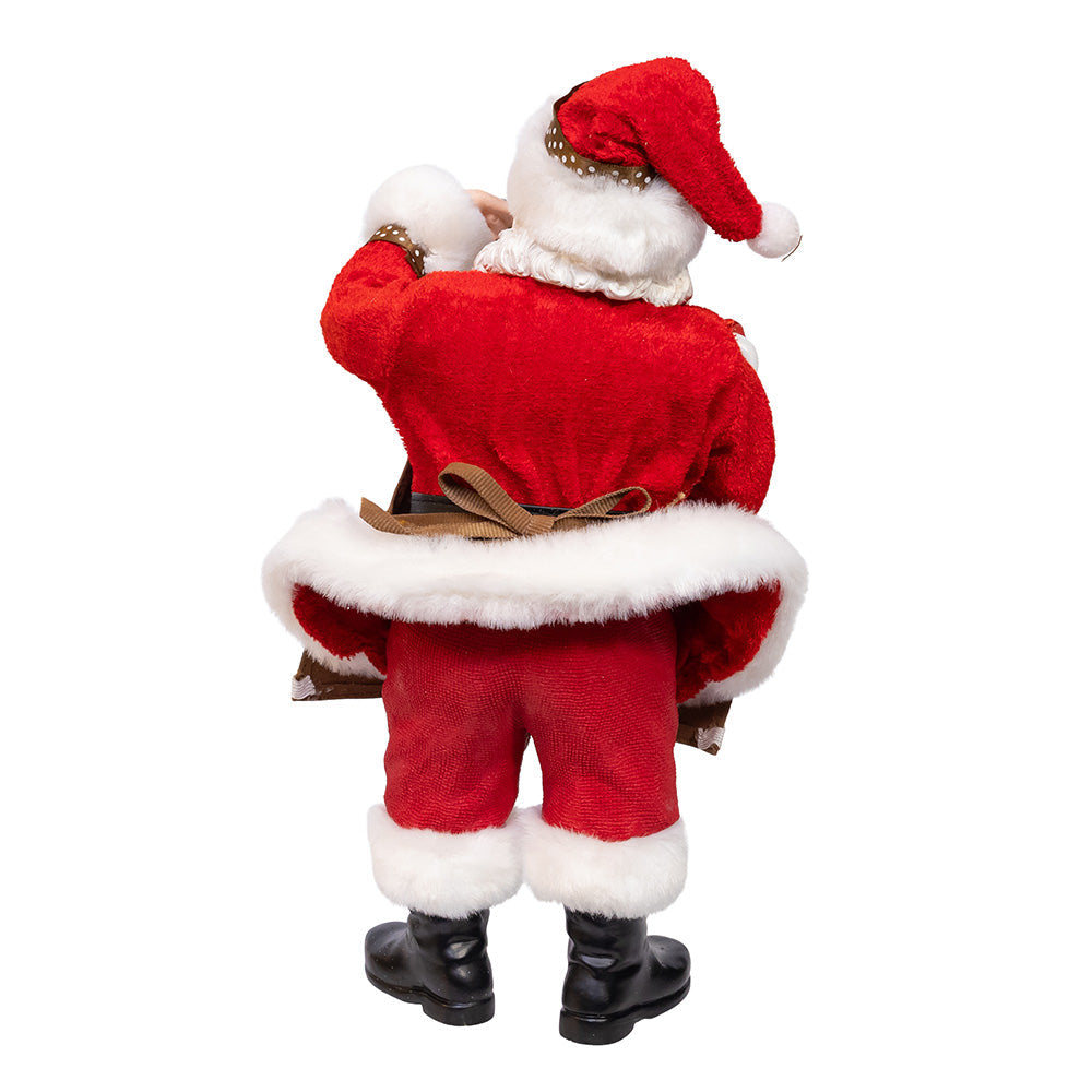Fabriche Santa with Coffee Cup and Creamer 10.5"