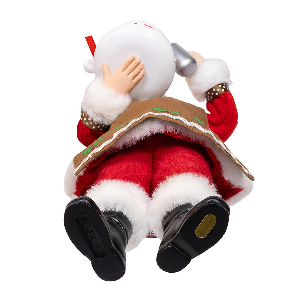 Fabriche Santa with Coffee Cup and Creamer 10.5"
