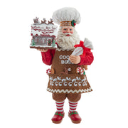 Fabriché Chef Santa Decorating Gingerbread House 10.5 Inches