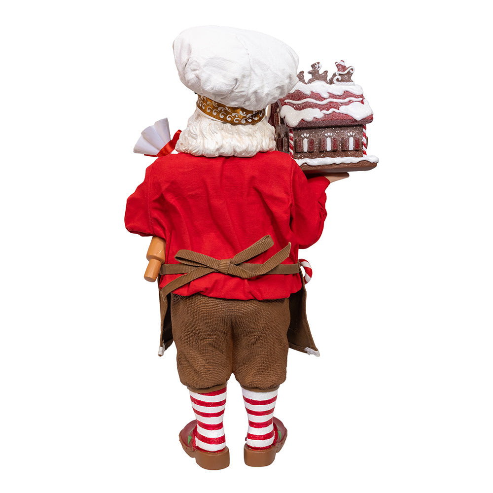 Fabriché Chef Santa Decorating Gingerbread House 10.5 Inches