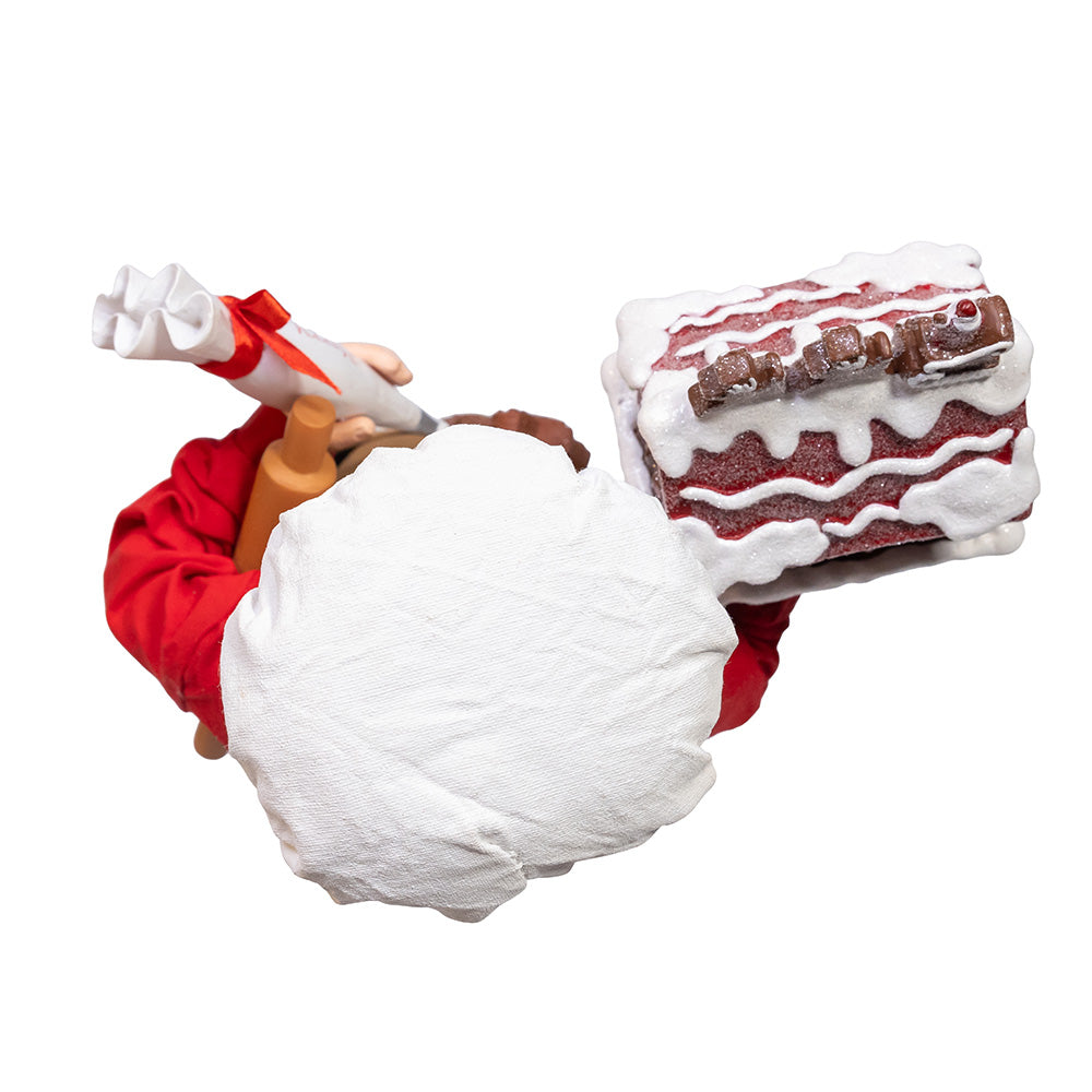 Fabriché Chef Santa Decorating Gingerbread House 10.5 Inches