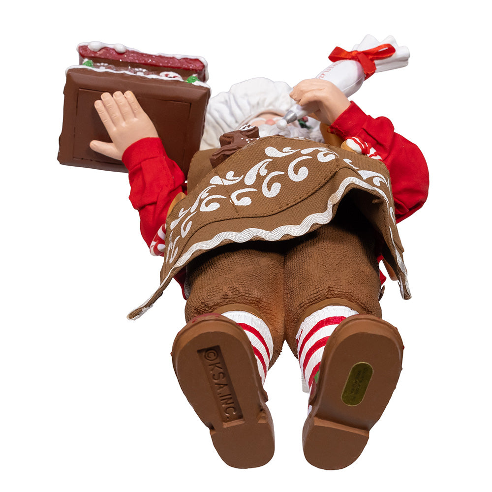 Fabriché Chef Santa Decorating Gingerbread House 10.5 Inches
