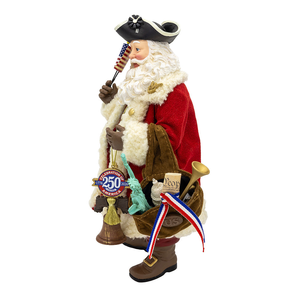 Fabriché 250th Anniversary of America Musical Santa 11"
