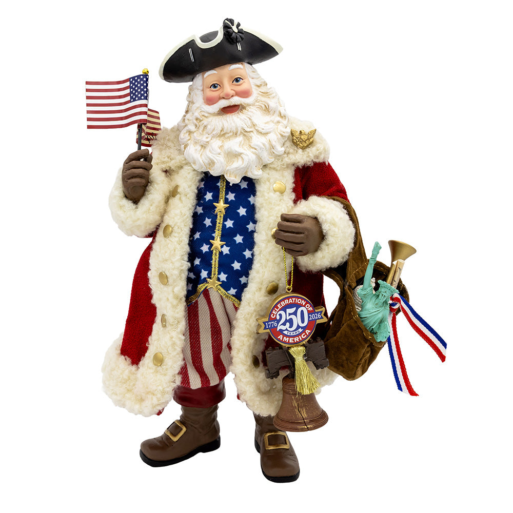 Fabriché 250th Anniversary of America Musical Santa 11"