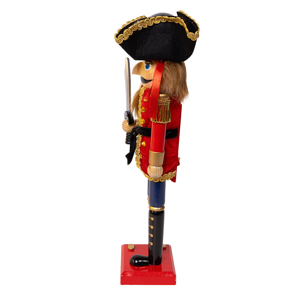 Peg-Leg Pete Pirate Wooden Nutcracker 15 Inches