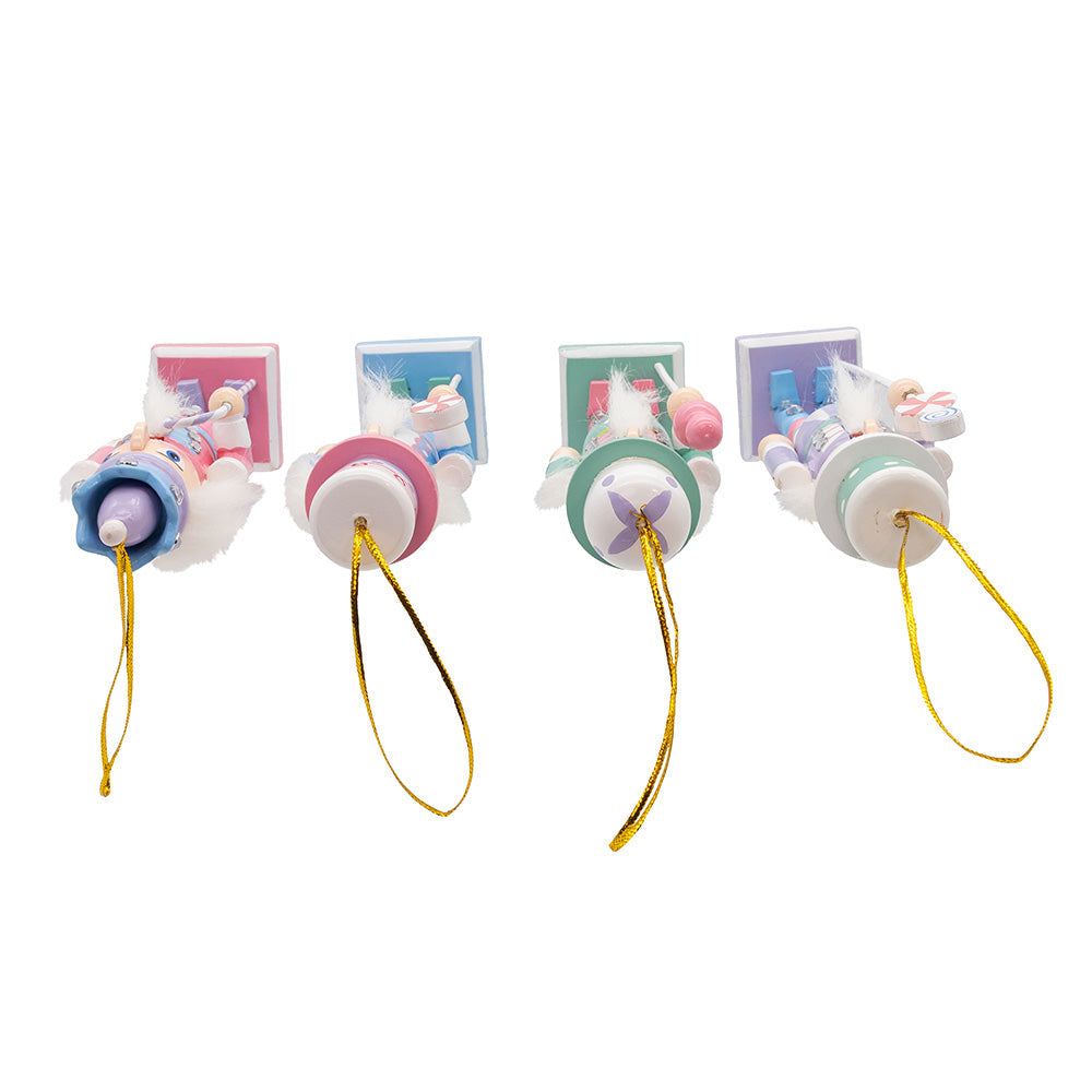 Candy Colored Nutcracker Wooden Ornaments 5" Set of 4