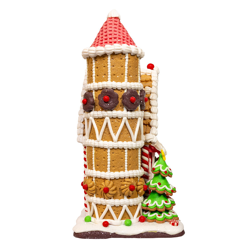 Gingerbread Barn with LED Light 12"