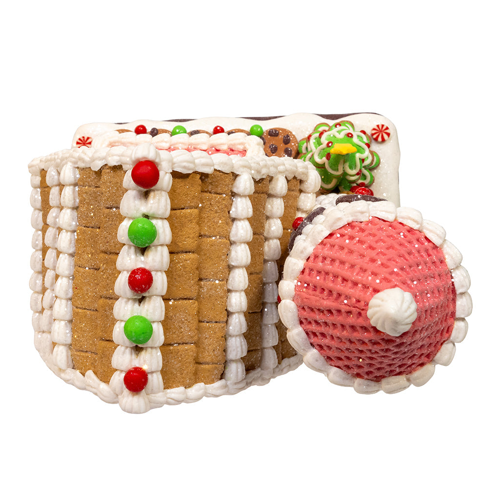 Gingerbread Barn with LED Light 12"