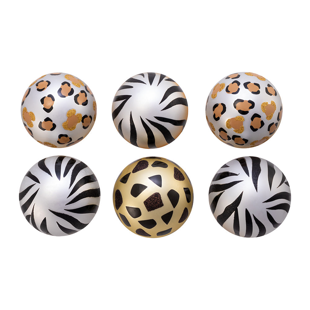 Animal Print Gold, Silver and BlackBall 6 Piece Set Animal