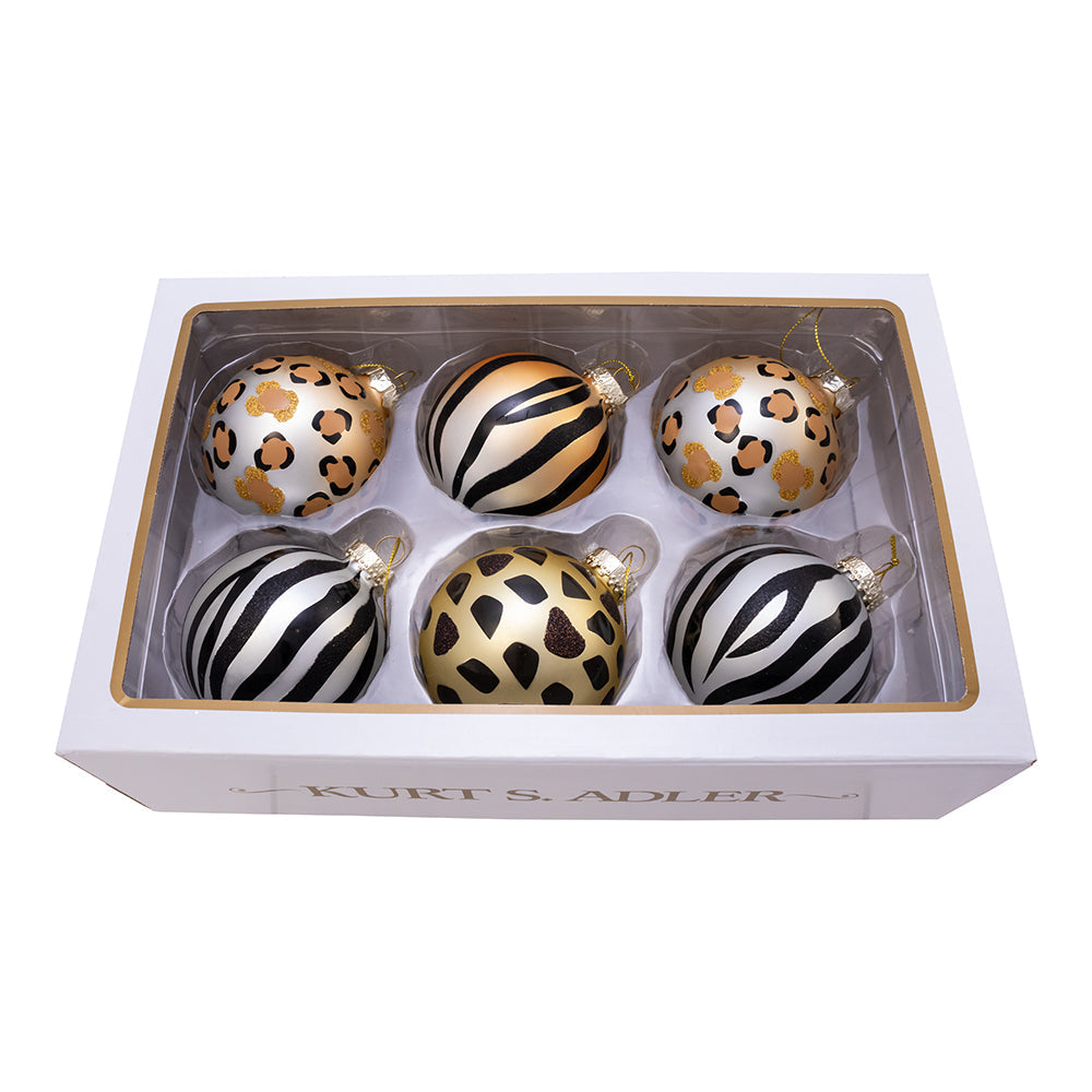 Animal Print Gold, Silver and BlackBall 6 Piece Set Animal