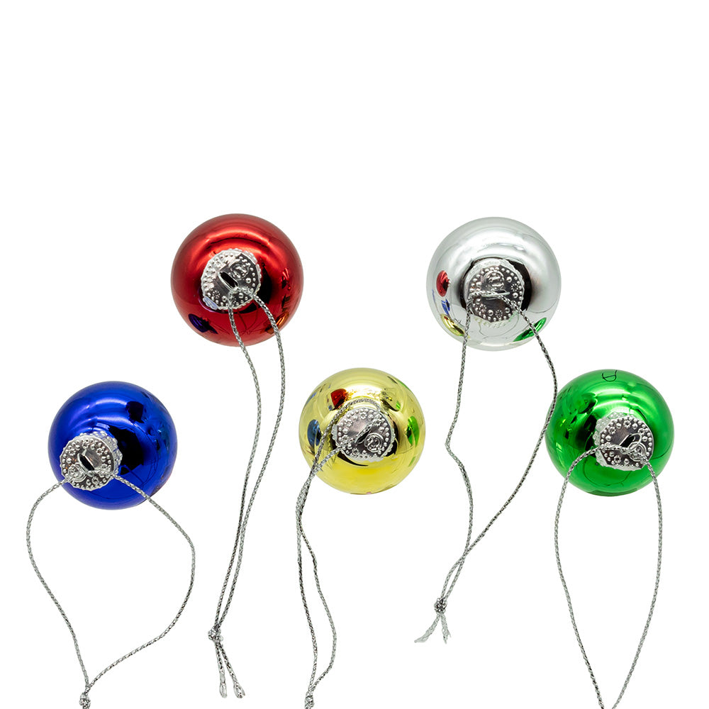 Multicolor Ball Glass Ornaments with Gold Tree Topper, 30mm Set of 25