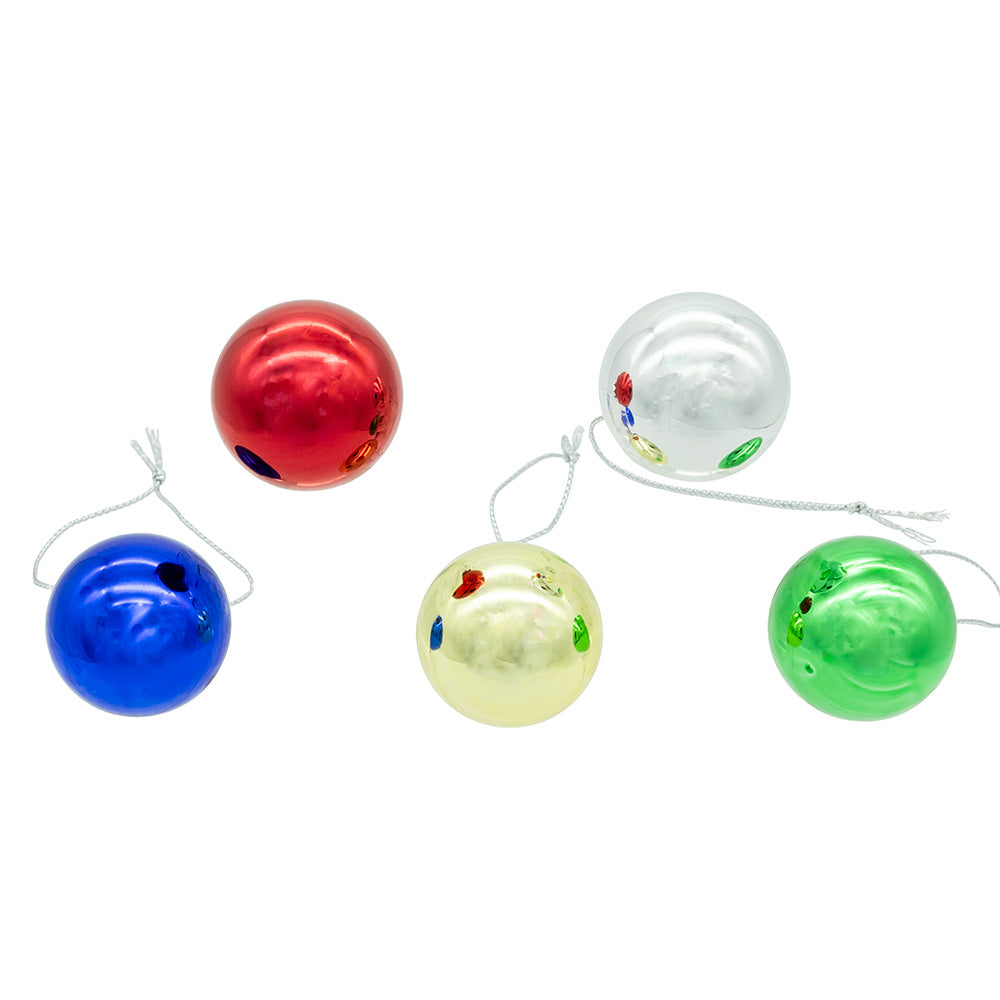 Multicolor Ball Glass Ornaments with Gold Tree Topper, 30mm Set of 25