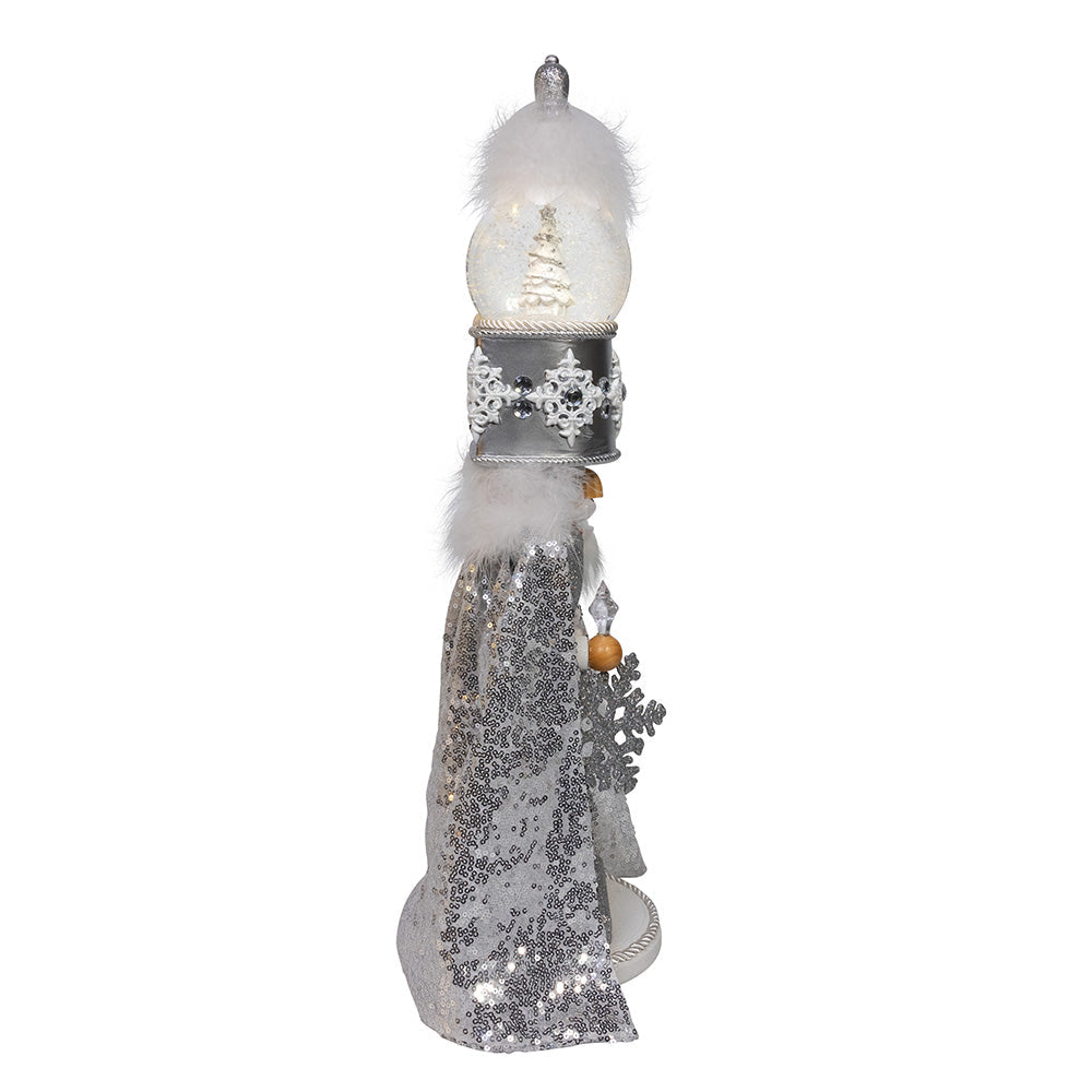 Musical Silver Nutcracker Waterglobe Hat 22"