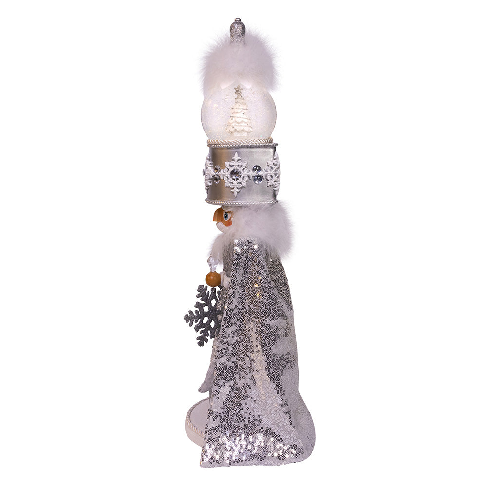 Musical Silver Nutcracker Waterglobe Hat 22"
