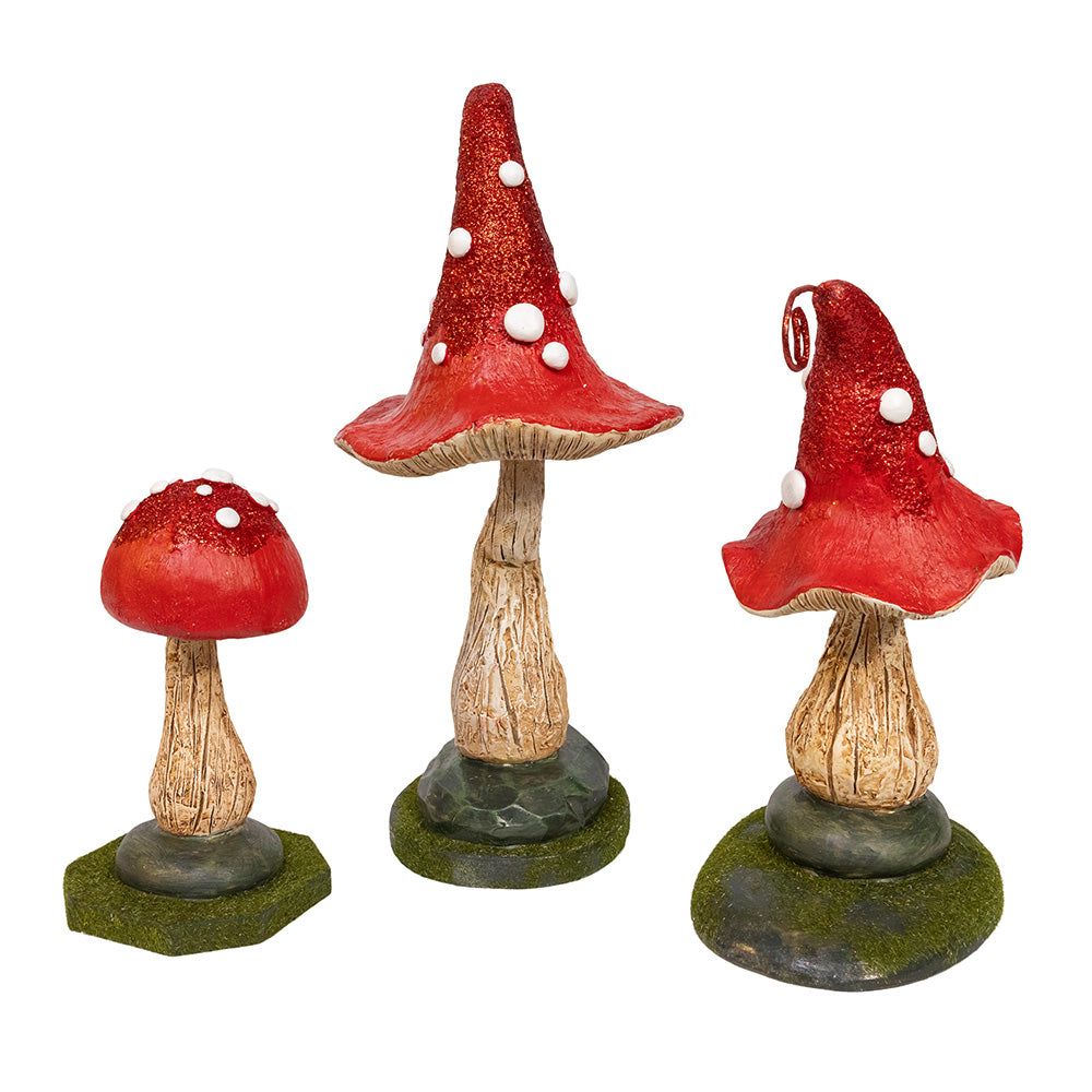 Hollywood Mushroom Figure 6 to 12" Each Set of 3
