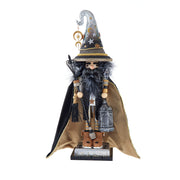 Hollywood Black and Gold Wizard Nutcracker 18"