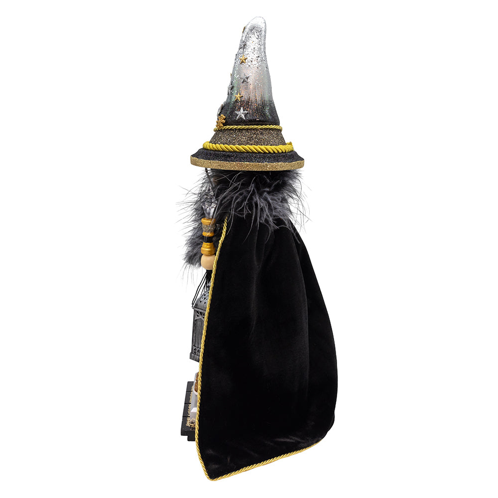Hollywood Black and Gold Wizard Nutcracker 18"