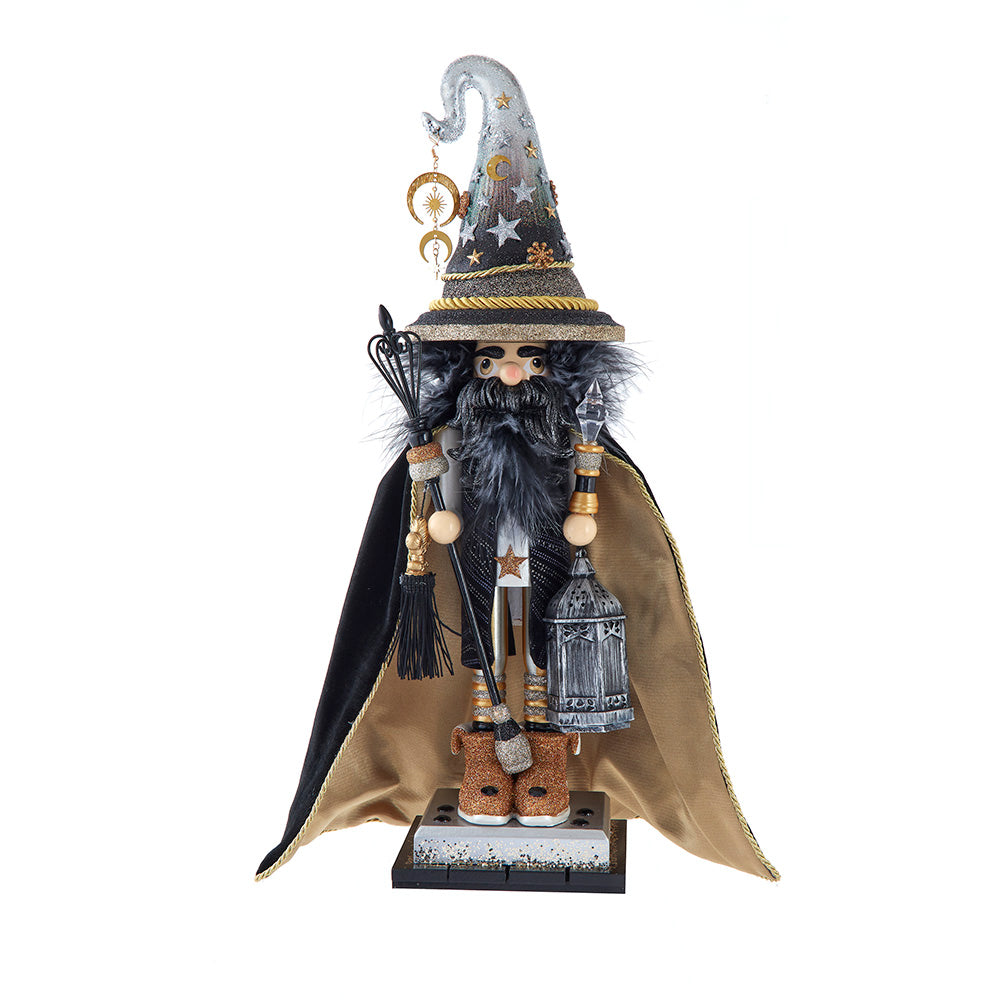 Hollywood Black and Gold Wizard Nutcracker 18"