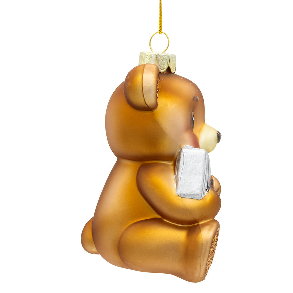 Hershey's Bear Glass Ornament 4"