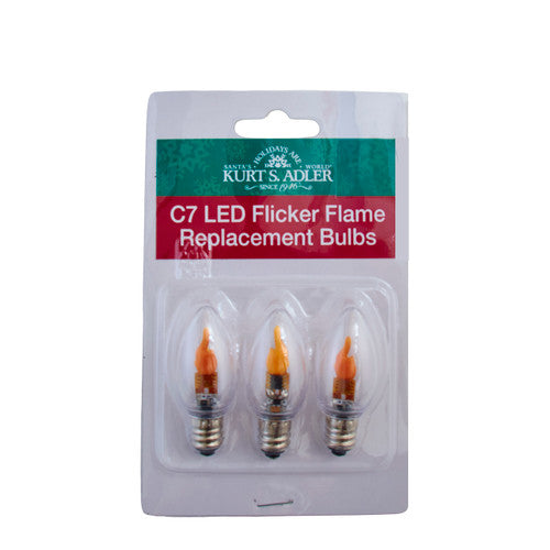 C7 LED Flicker Flame Replacement Bulb Set of 3