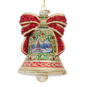 Bellissimo Bell With Scenery Glass Ornament