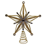Metal Gold and Silver Star Treetop 12.5 Inches