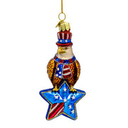Noble Gems American Eagle Glass Ornament 4.5 Inches