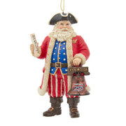 America 250th Anniversary Resin Santa Ornament 5 Inches