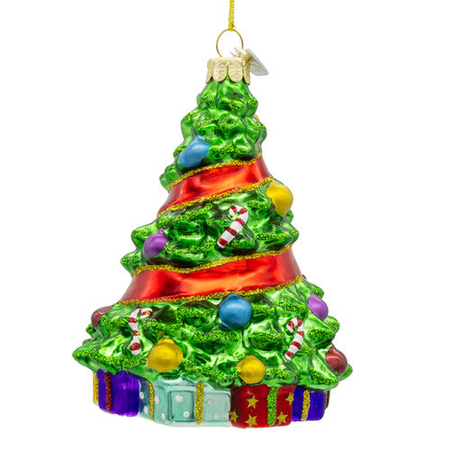 Noble Gems Retired Christmas Tree Glass Ornament 4.25 Inches