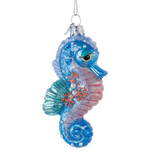 Noble Gems Seahorse Glass Ornament 4 Inches