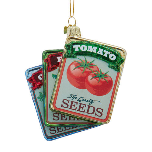 Noble Gems Seed Packet Glass Ornament 4 Inches