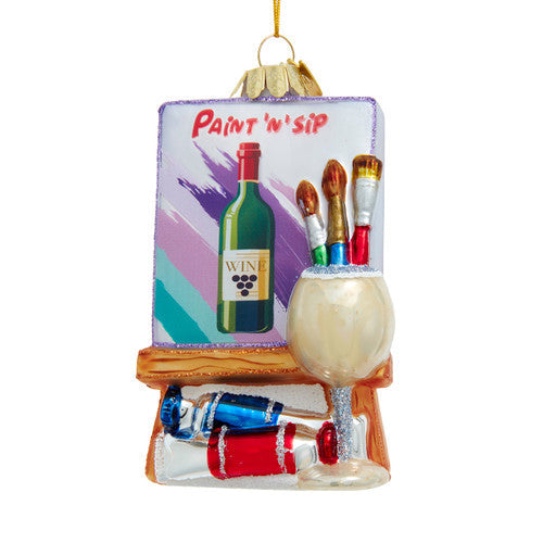 Noble Gems Paint 'n Sip Glass Ornament 4 Inches