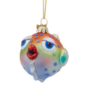 Noble Gems Puffer Fish Glass Ornament 3 Inches