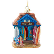 Noble Gems Surf Shop Glass Ornament 4 Inches