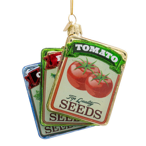 Noble Gems Seed Packet Glass Ornament 4 Inches