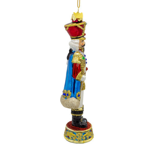 Bellissimo Elegant Nutcracker Glass Ornament 7 Inches